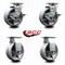 Service Caster 5 Inch V-Groove Semi Steel Caster Set with Roller Bearings 2 Brakes 2 Rigid SCC SCC-20S520-VGR-TLB-2-R-2 - alternate 4